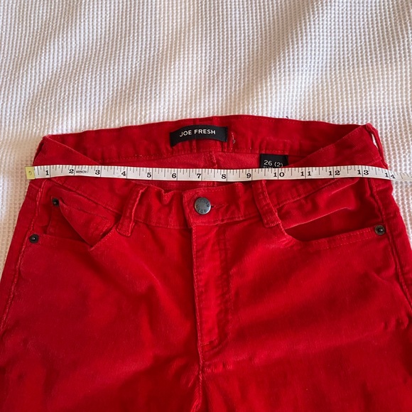 3 for $15! Bright Red Microcord skinny corduroy pants. Size 2 - Picture 6 of 10